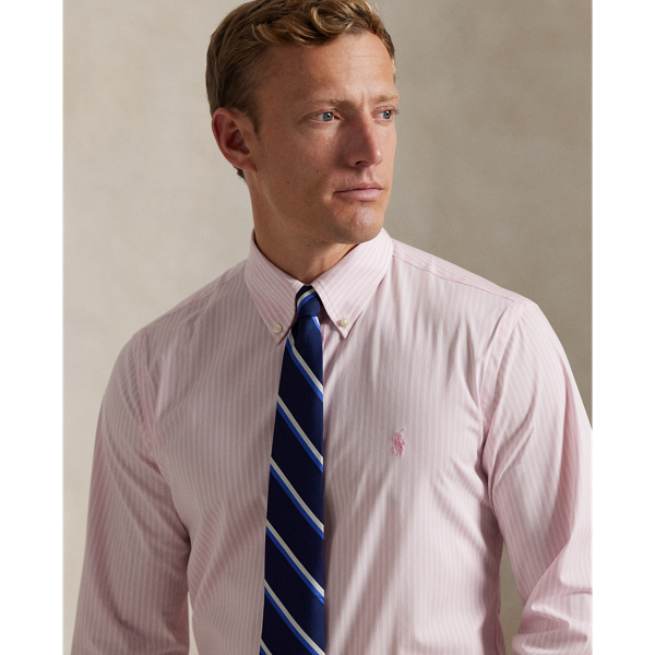 Custom Fit Striped Stretch Poplin Shirt