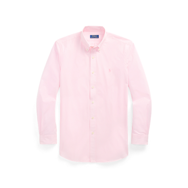 Custom Fit Striped Stretch Poplin Shirt