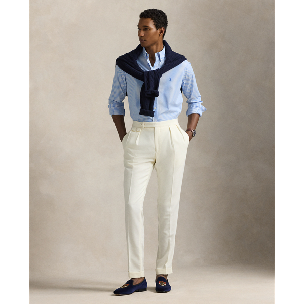 Custom Fit Striped Stretch Poplin Shirt