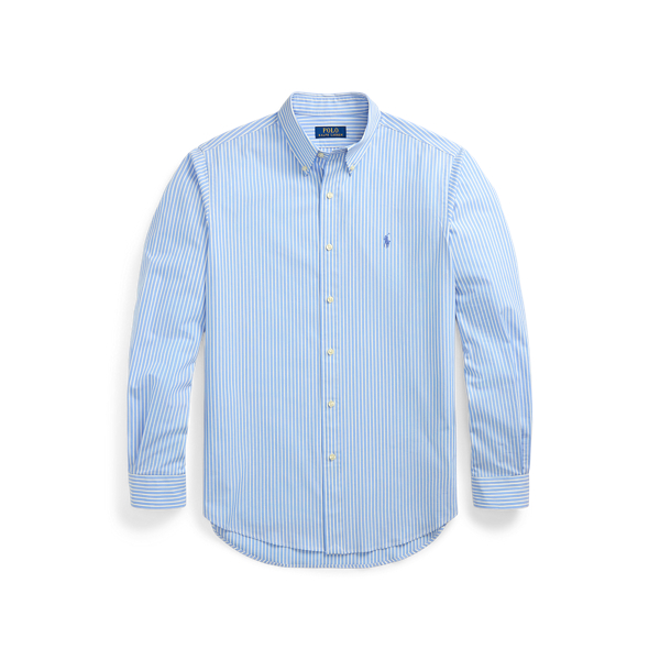 Custom Fit Striped Stretch Poplin Shirt