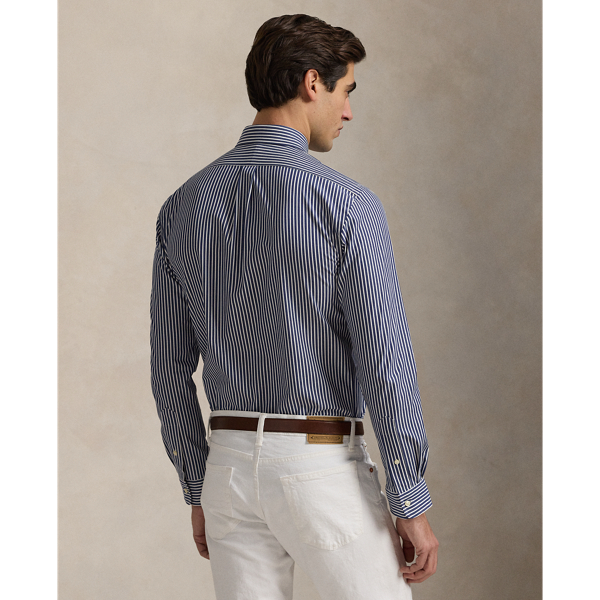 Custom Fit Striped Stretch Poplin Shirt