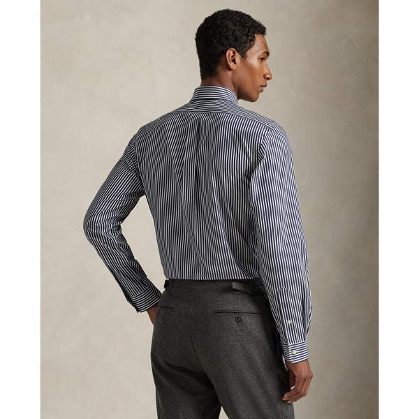 Custom Fit Striped Stretch Poplin Shirt