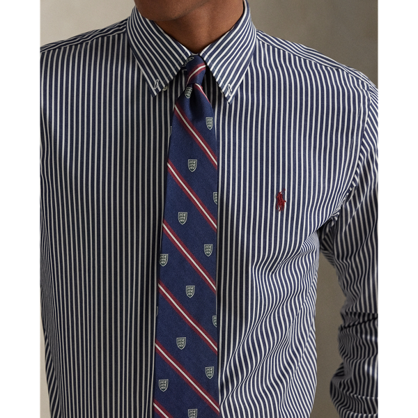 Custom Fit Striped Stretch Poplin Shirt