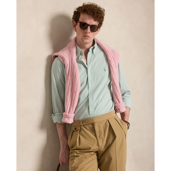 Custom Fit Striped Stretch Poplin Shirt