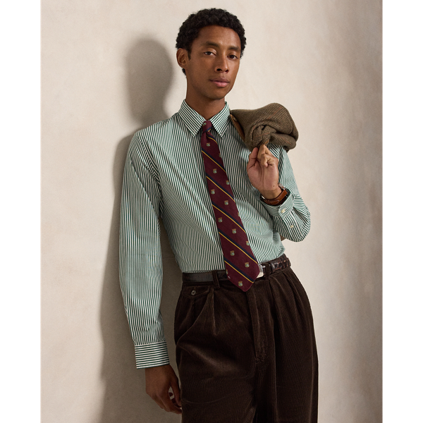 Custom Fit Striped Stretch Poplin Shirt
