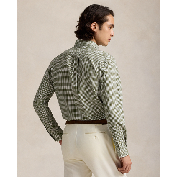 Custom Fit Gingham Stretch Poplin Shirt