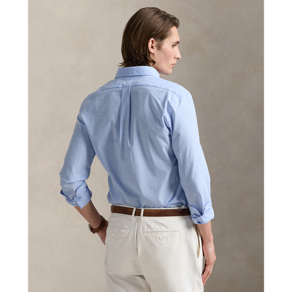 Custom Fit Gingham Stretch Poplin Shirt