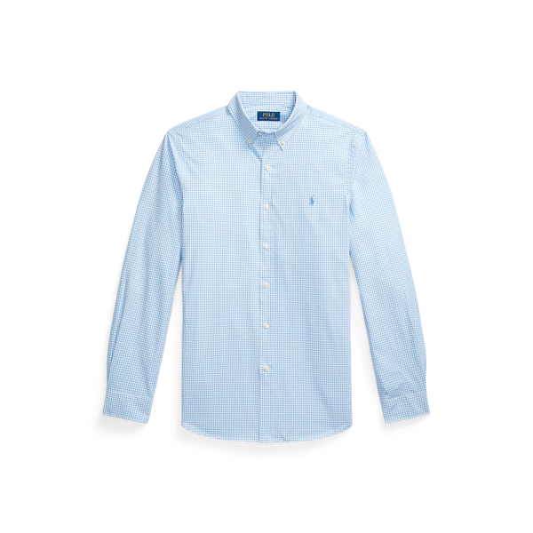 Custom Fit Gingham Stretch Poplin Shirt