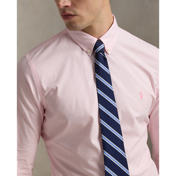 Custom Fit Gingham Stretch Poplin Shirt