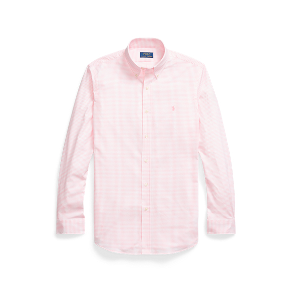 Custom Fit Gingham Stretch Poplin Shirt