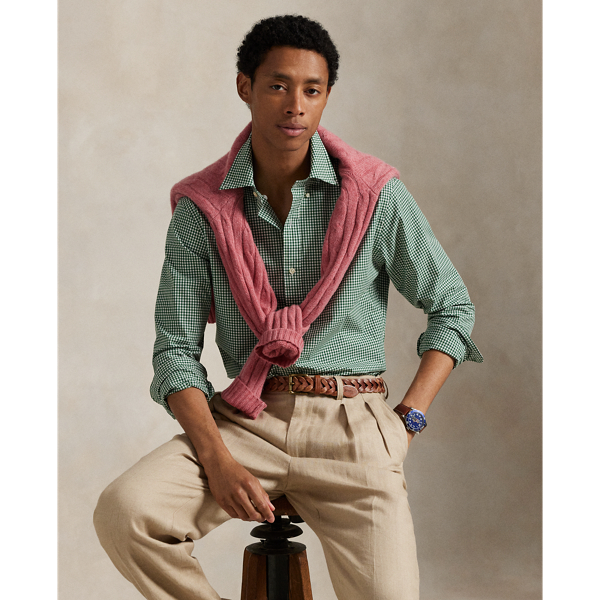 Custom Fit Gingham Stretch Poplin Shirt