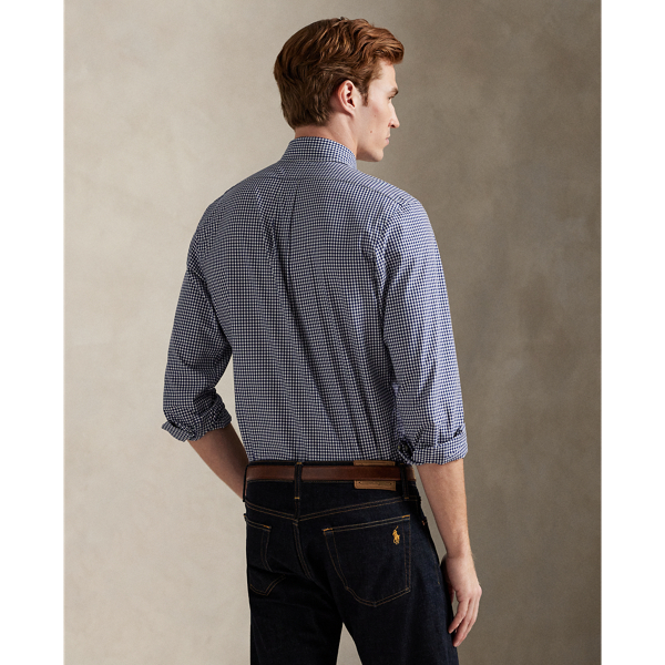 Custom Fit Gingham Stretch Poplin Shirt