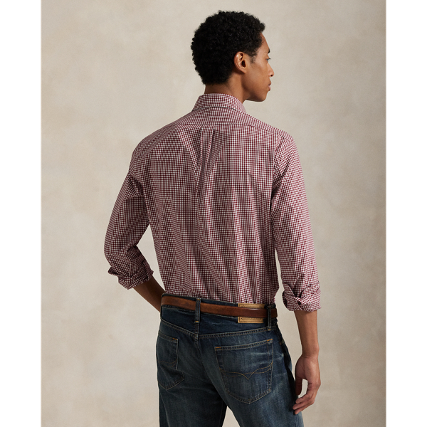Custom Fit Gingham Stretch Poplin Shirt
