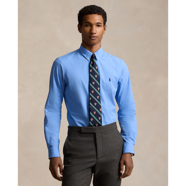 Harbor Island Blue Slim Fit Stretch Poplin Shirt Polo Ralph Lauren 1