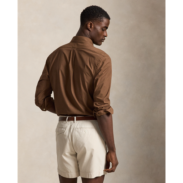Chocolate Brown Custom Fit Stretch Poplin Shirt Polo Ralph Lauren 5