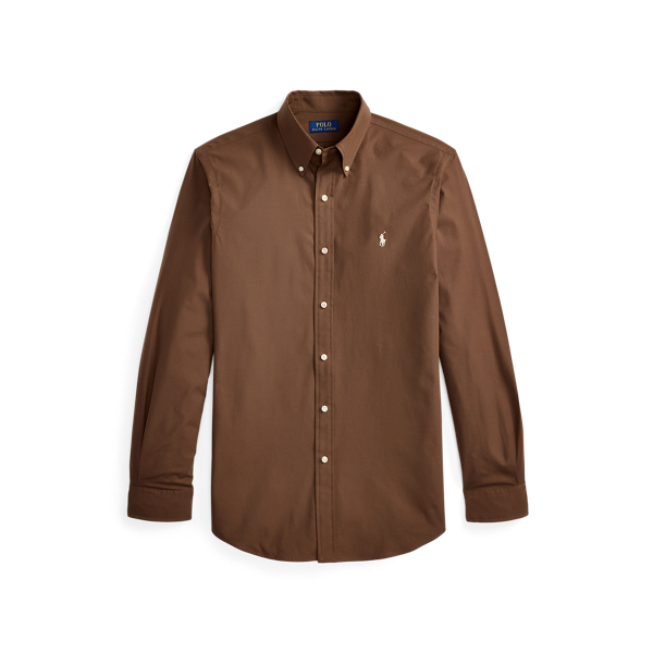 Chocolate Brown Custom Fit Stretch Poplin Shirt Polo Ralph Lauren 2