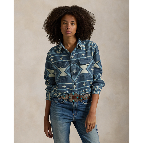 Denim Cream PRL x Naiomi Glasses Jacquard Workshirt Polo Ralph Lauren 6