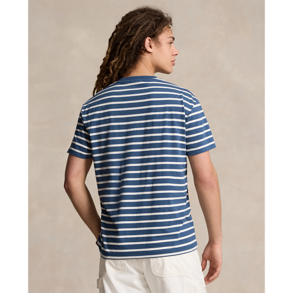 Blue/White Classic Fit Striped Jersey T-Shirt Polo Ralph Lauren 5