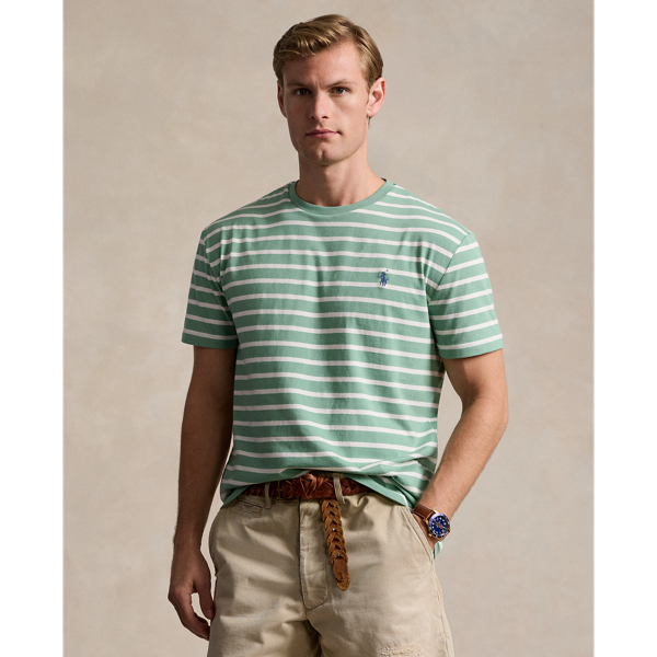 Faded Mint/nevis Classic Fit Striped Jersey T-Shirt Polo Ralph Lauren 1