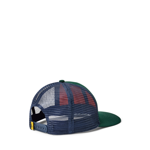 College Green/Navy Logo-Patch Twill Trucker Cap Polo Ralph Lauren 2