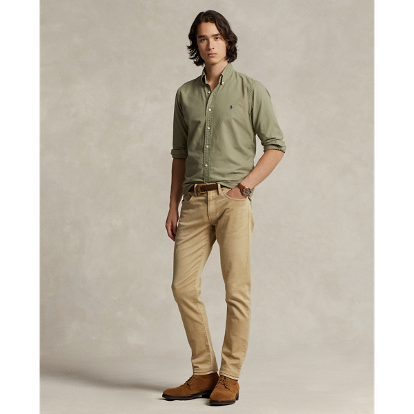 Classic-Fit Hemd aus gef&auml;rbtem Oxford Polo Ralph Lauren in Salbeigr&uuml;n 4
