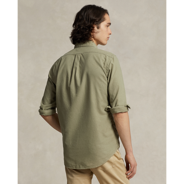 Classic-Fit Hemd aus gef&auml;rbtem Oxford Polo Ralph Lauren in Salbeigr&uuml;n 5
