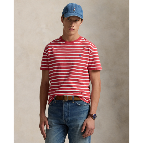 Custom Slim Fit Striped Jersey T-Shirt
