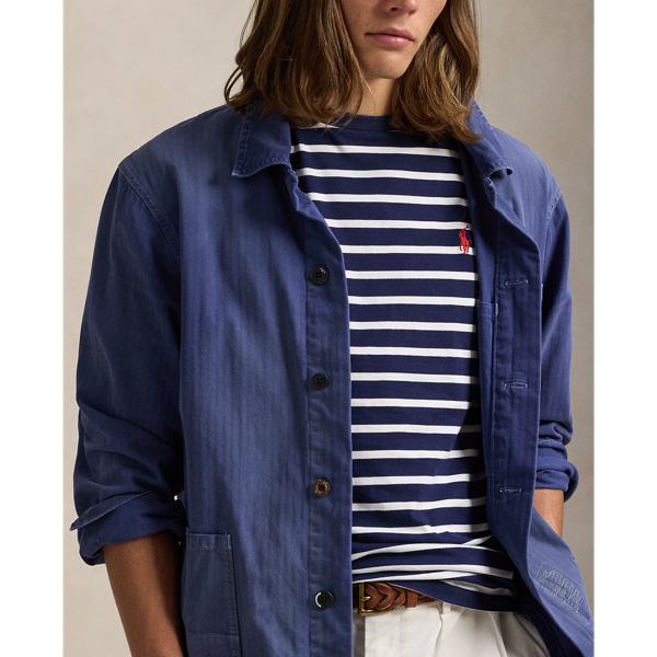 Custom Slim Fit Striped Jersey T-Shirt