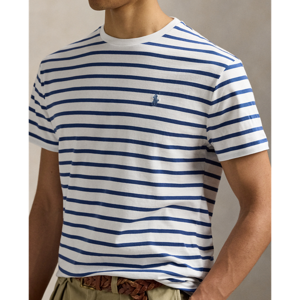 Custom Slim Fit Striped Jersey T-Shirt