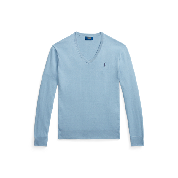 Slim Fit Cotton V-Neck Jumper