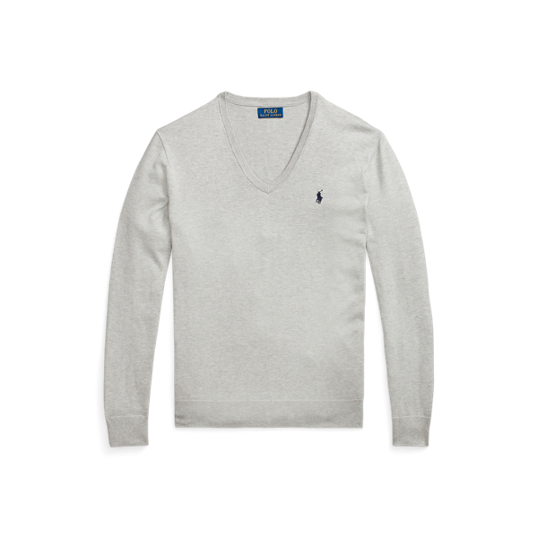 Pull col en V en coton Slim Fit