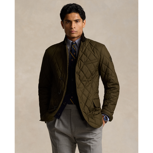 Quilted coat mens best sale