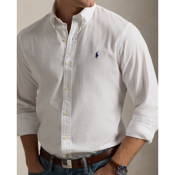Custom-Fit Seersucker-Hemd Polo Ralph Lauren in Weiß 6