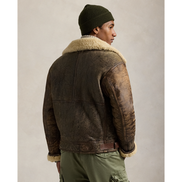 Shearling bomber jacket ralph lauren on sale