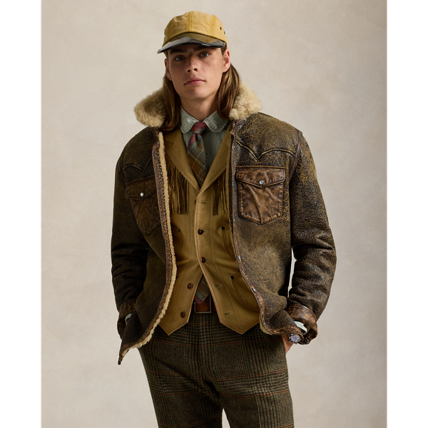 Mens western shearling coat hotsell