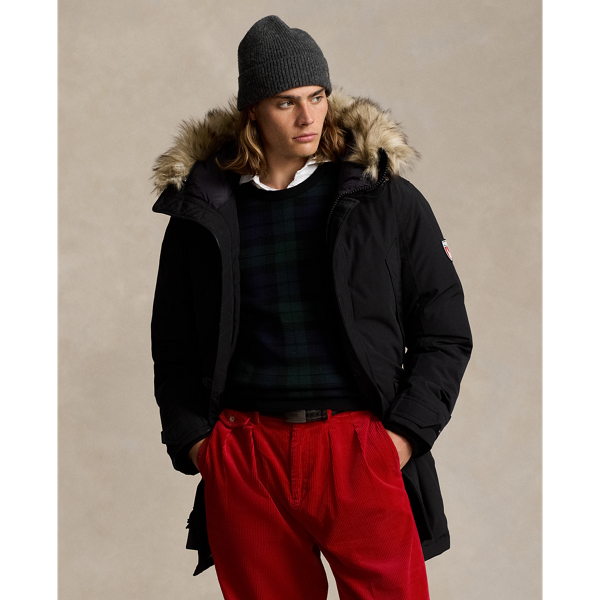 Faux Fur Trim Down Hooded Coat for Men Ralph Lauren BR