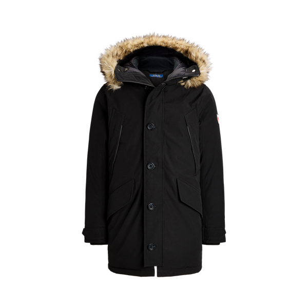 Parka with faux fur hood mens best sale