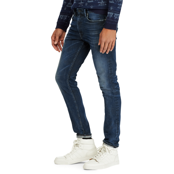Varick Slim Straight Stretch Jean Polo Ralph Lauren in Dunkles Denim 5