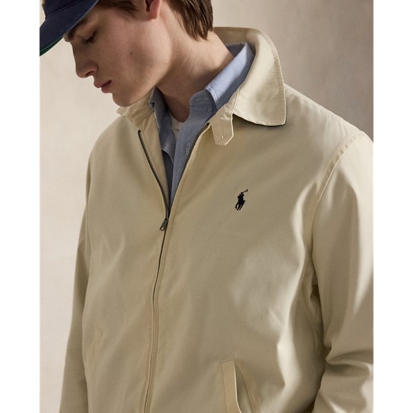 Polo Ralph Lauren Mens Khaki Uniform Bi-swing Brand-embroidered Regular-fit Woven Windbreaker Jacket Xxl In Gray