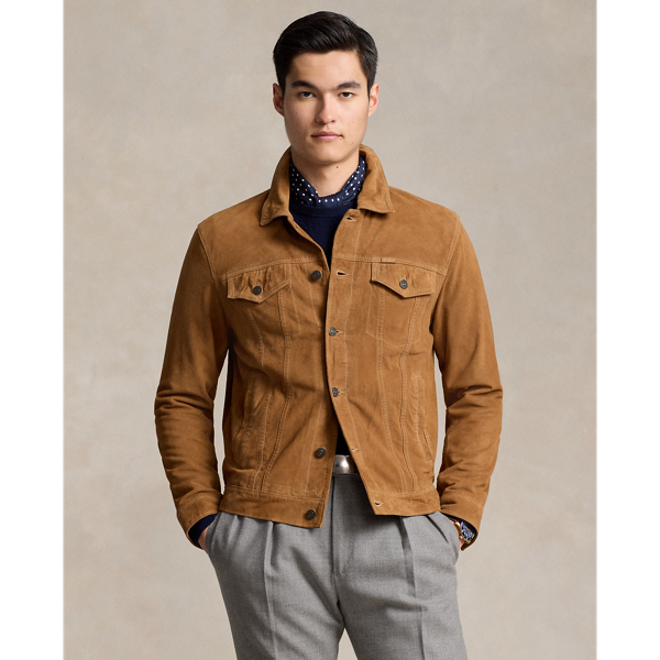 Rustic Tan Suede Trucker Jacket Polo Ralph Lauren 1