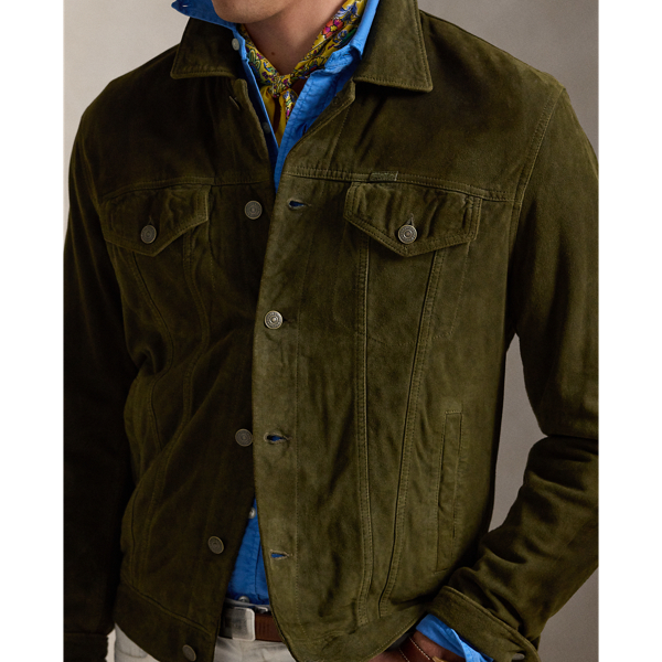 Polo ralph lauren suede trucker jacket best sale