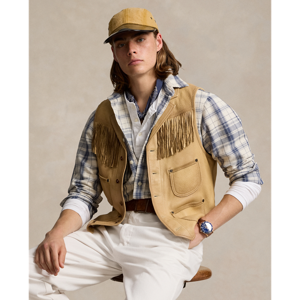 Polo Tan X Deerskin Leather Vest Polo Ralph Lauren 1