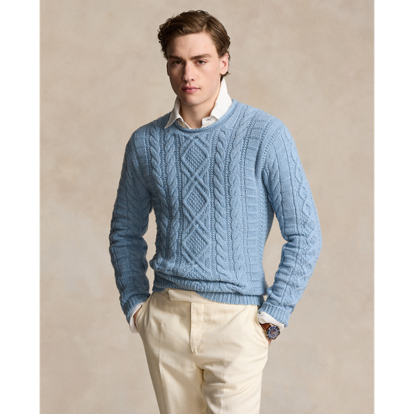 Cotton Blend Fisherman s Sweater