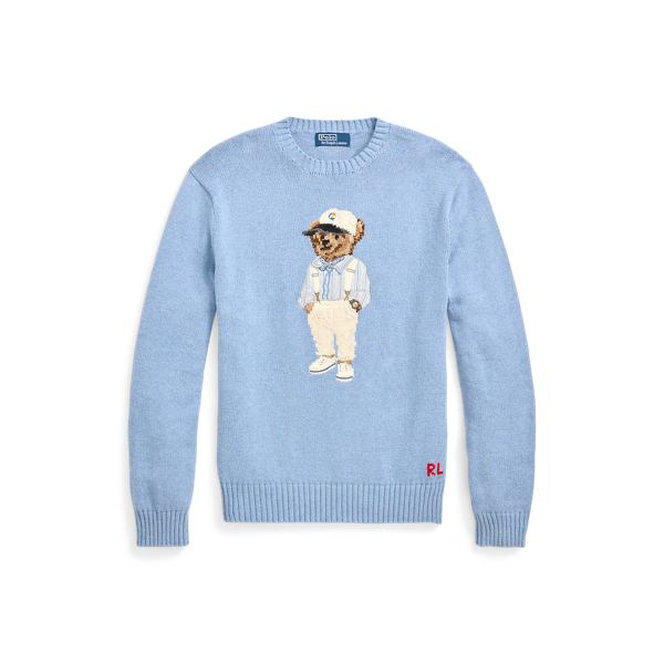 Ralph lauren bear sweater white best sale