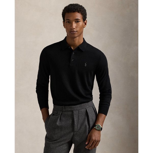 Wool Polo-Collar Sweater