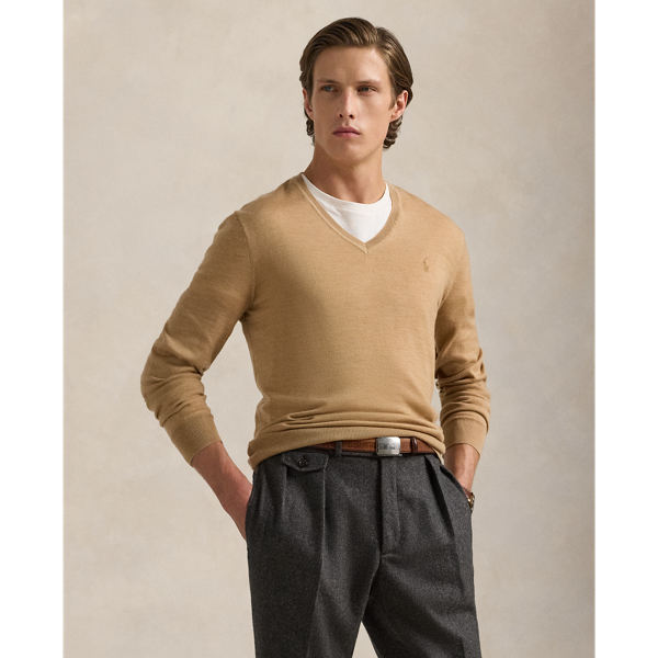 Washable Wool V-Neck Sweater