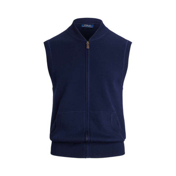 Washable Wool Full Zip Gilet for Men Ralph Lauren PA