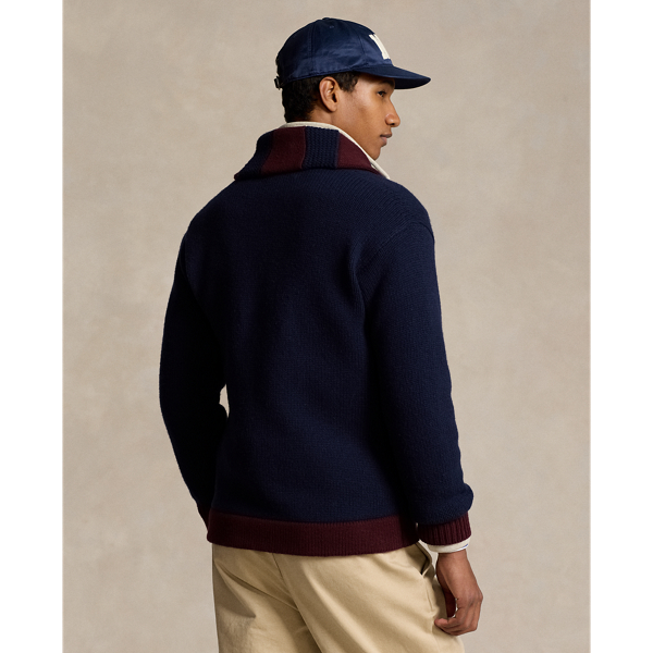 Wool Blend Letterman Cardigan