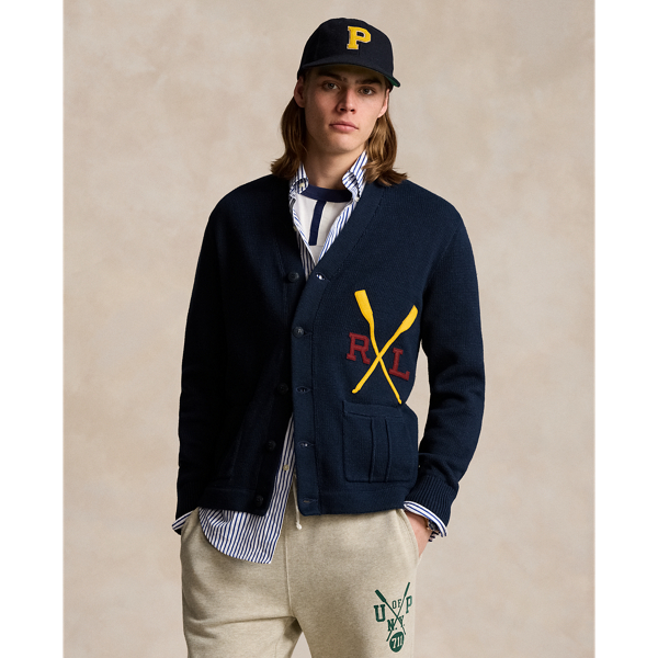 Varsity Inspired Cotton Cardigan for Men Ralph Lauren UK