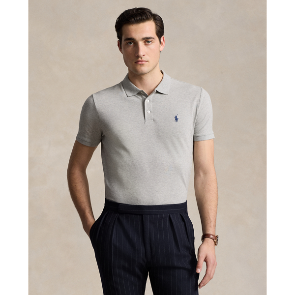 Custom Slim Fit Stretch Mesh Polo Shirt